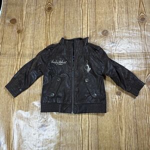 Y2K Baby Phat Girlz Infant Faux Leather Bomber Jacket Size‎ S/M 3-6 Months
